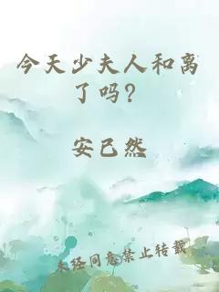 今天少夫人和离了吗？